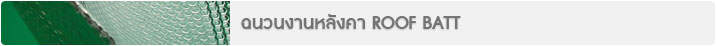 ฉนวนงานหลังคา ROOF BATT